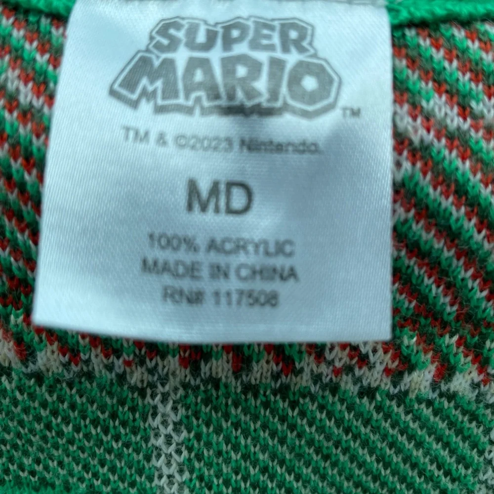Nintendo Green and Red Super Mario Knit Sweater - Picture 5 of 6